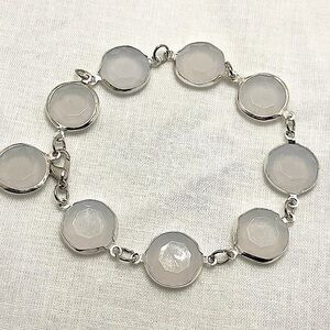 Handmade White and Silver Bracelet